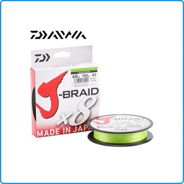 Плетена риболовна волосінь Daiwa J-Braid 8, 0.20 мм, 13 кг, 300 м, салатова