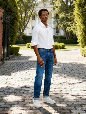 Джинси чоловічі Tommy Hilfiger Denton Straight, темно-синій денім, 34W/32L