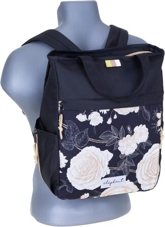 Spear Rucksack - Unisex, Hygge City Backpack, Women's Backpack, Leisure Backpack, Office Backpack, Sport & Leisure Backpack, A4 size, 12788 (12790 Black Flower (2))