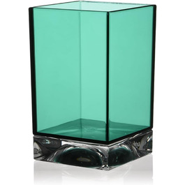 Kartell Boxy Toothbrush Holder, Plastic, Transparent, 7 x 7 x 12 cm (Toothbrush Holder, Aquamarine Green)