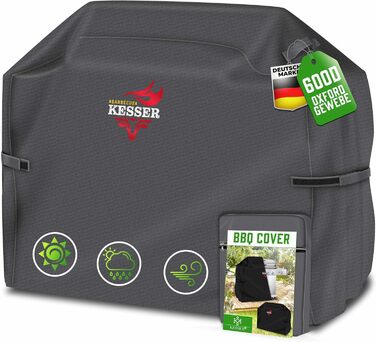 Чохол для газового гриля KESSER Premium, водонепроникний, 600D оксфорд, антрацит, 147x61x122 см, для Weber, Brinkmann, Char Broil