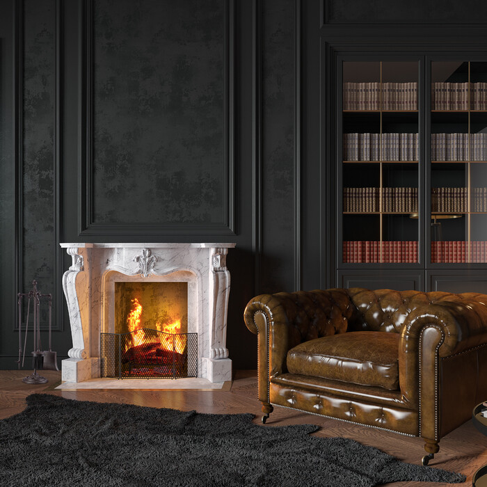 Relaxdays Fireplace Set, 5-Piece, Cast Iron