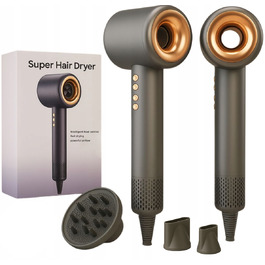 Професійний фен для волосся з іонізацією, 1500 Вт, 4 насадки