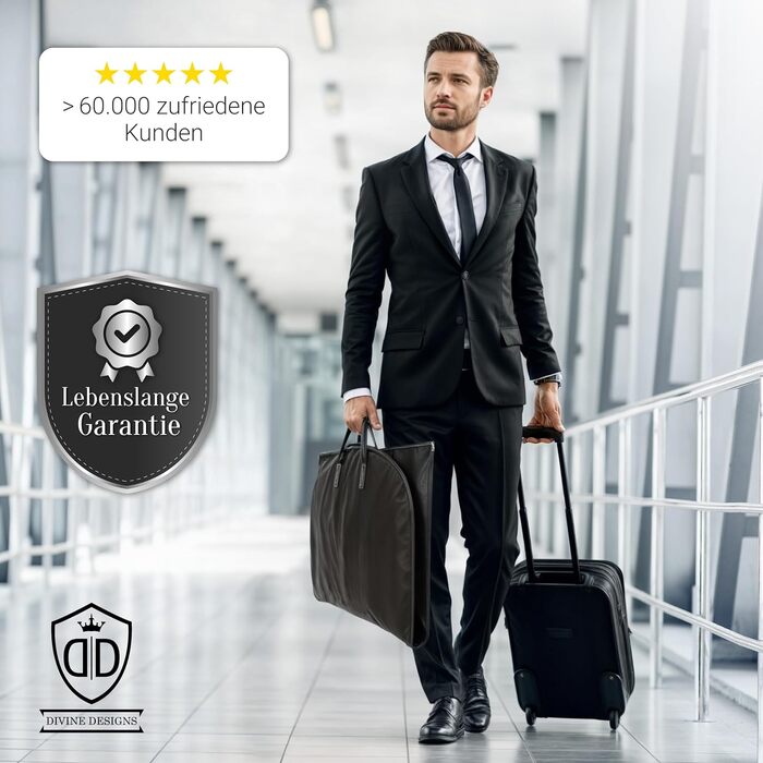 Набір 2 шт. мішки для одягу 120x60 см, мотоотанові - захисні мішки для одягу на блискавці для зберігання - чохли для одягу для XXL костюмів, пальто, курток - мішки для одягу, сумка для костюма, сумка для сорочок 120x60 см (без аксесуарів) 2 шт. - Чорний