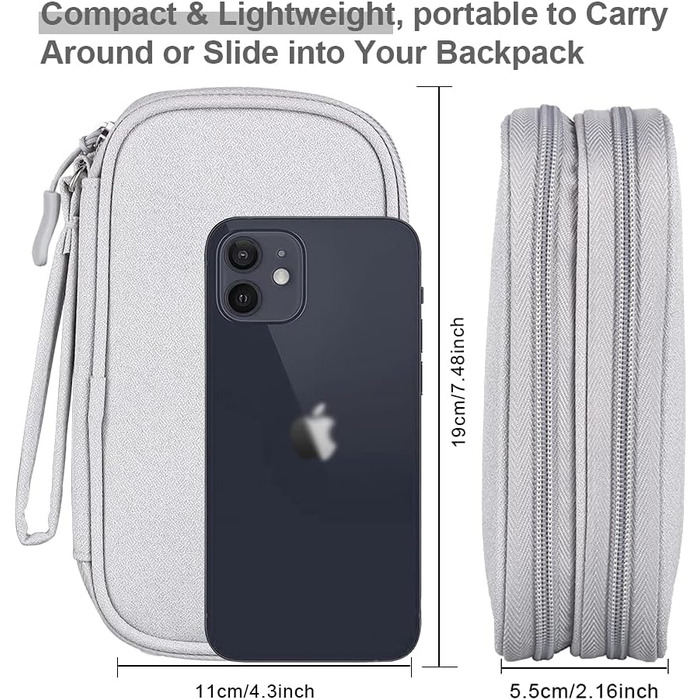 Органайзер для подорожей DDgro, водонепроникний, сірий, розмір S