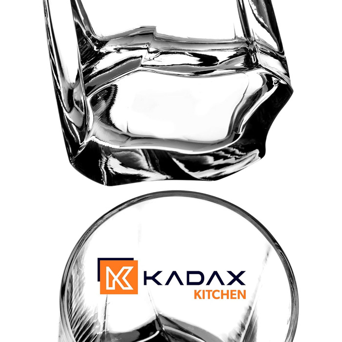 KADAX Drinking Glasses Set of 12, made of high-quality glass, thick-walled juice glasses, ribbed glasses for water, drinks, juice, party, cocktail glasses, beverage glasses (SET OF 12, 380ml tall)