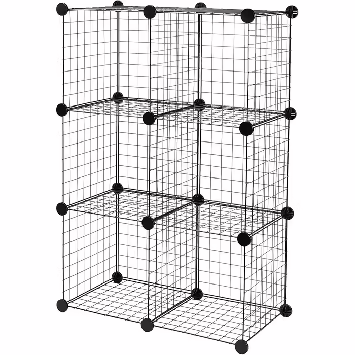 Органайзер для зберігання Amazon Basics з 6 секціями, чорний, 66 x 32 x 96.5 см