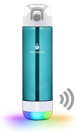 Розумна пляшка для води Hydrate Glow 750 мл з нагадуванням про пиття (зелена) - світлові та звукові сигнали