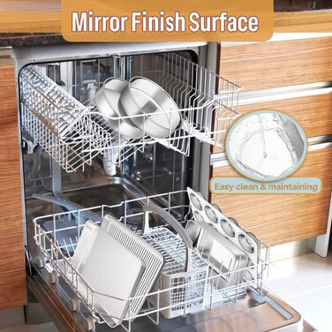 Набір форм для випічки з нержавіючої сталі E-far (10 шт.) - для пирогів, кексів, піци та іншого. Безпечний, міцний, придатний для миття в посудомийній машині