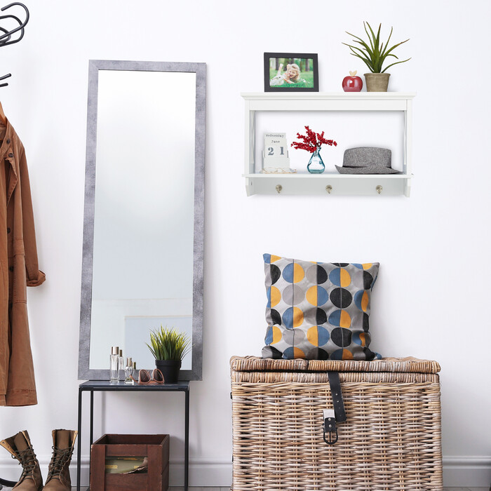 Relaxdays Wall Shelf with 3 Hooks