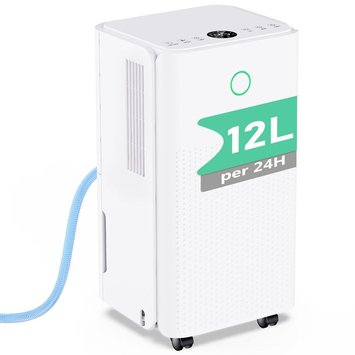 Електричний осушувач повітря 12л/день - тихий, з 3 режимами, таймером, автоматичною відтайкою та енергозбереженням для дому, квартири, підвалу