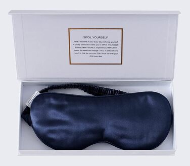 Маска для сну ZIMASILK з 100% чистої шовкової нитки малини (22 Momme), м'яка та зручна, темно-синього кольору