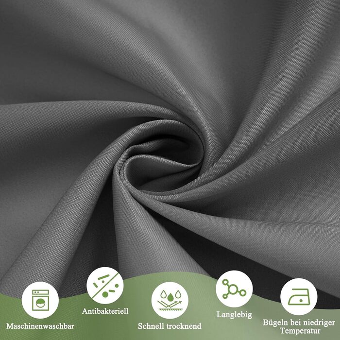 Шторка для душу AooHome 180x200 см, текстиль, градієнт кольору, водонепроникна, антигрибкова, з 12 кільцями (білий/чорний), H200 x B190 см (1 шт.)