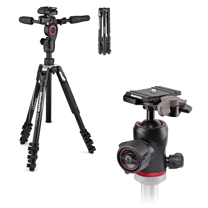Карбоновий штатив Manfrotto Befree Live Carbon Twist з відео-головою та сумкою, для DSLR та бездзеркальних камер, навантаження 4кг