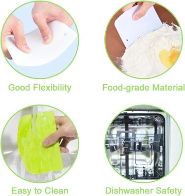 Набір карт для тіста Vicloon (3 шт.) з нержавіючої сталі, картки для розкачування тіста, скребки для тіста, для тортів, піци, хліба, кухонні аксесуари, сріблясті