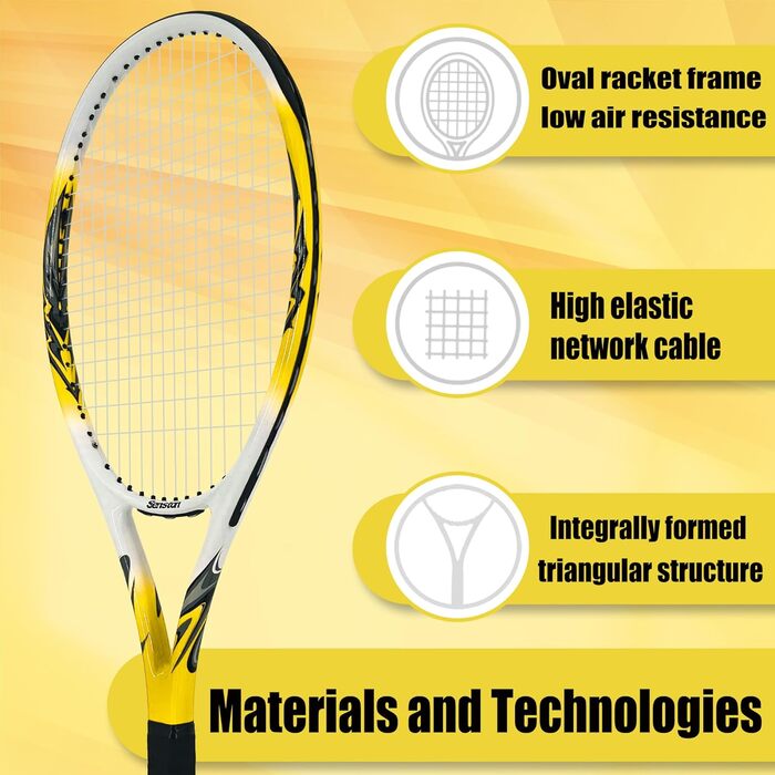 Тенісний racket Senston для професійних тренувань (жовтий, 27 дюймів)