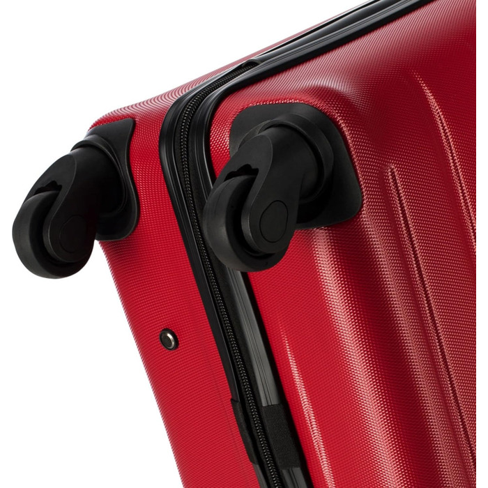 ЧемоданWITTCHEN Globe Line: ручна поклажа, трівалi, ABS, 4 колеса, кодовий замок, телескопічна ручка, червоний, розмір S | Підходить для Lufthansa, Eurowings, Ryanair, Condor, Discover Airlines