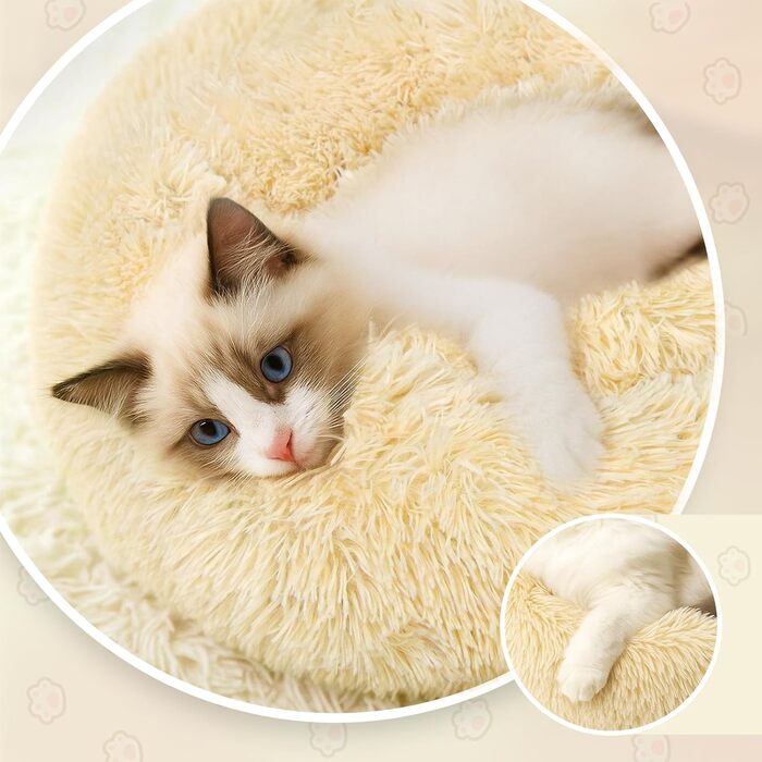 Кругле ліжко для собак та котів - м'яке, миється, не слизьке, 50 см, ідеально для маленьких тварин, рожеве (50x50x20 см)