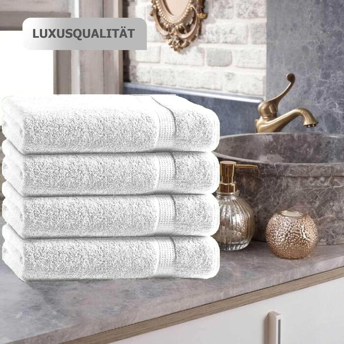 Набір м'яких махрових рушників Class Home Collection Ftee з 100% бавовни, білі, 30x50 см, 10 шт