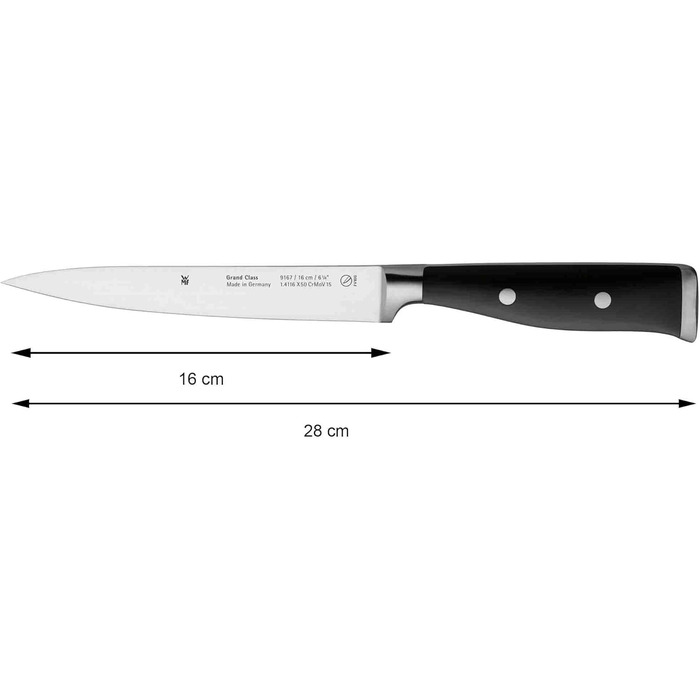 Набір кухонних ножів WMF Grand Class 5 предметів, з бамбуковим блоком, Made in Germany