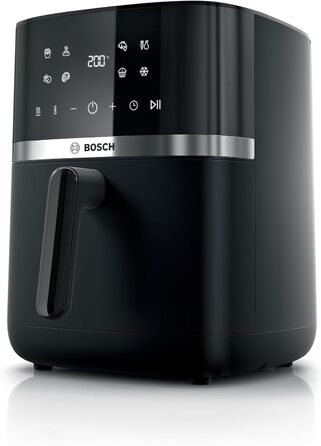 Фритюрниця повітряна Bosch Serie 4, XL, 6.1 л, чорна, 7 програм, розморожування, підігрів, сенсорний дисплей, MAF462B0