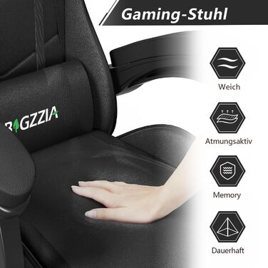 Геймерське крісло Racingreat Ergonomic: PC крісло для геймерів та офісу з регульованим кутом нахилу, PU шкіра, подушка під голову. Чорне.