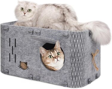 Кігтеточка-будиночок для котів Aitmexcn, філц, 56x30x30 см, тепла кімната, миється, для відпочинку та ігор