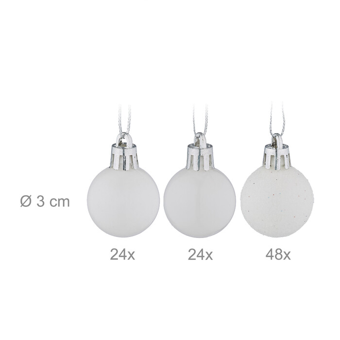 Relaxdays Set of 96 Christmas Baubles