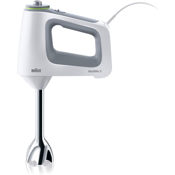 Braun MultiMix 5 HM 5107 Hand Mixer – Handheld mixer with variable speed control, including whisk, dough hooks, hand blender, and 600 ml mixing and measuring cup, 750 Watt, white HM 5107 Single