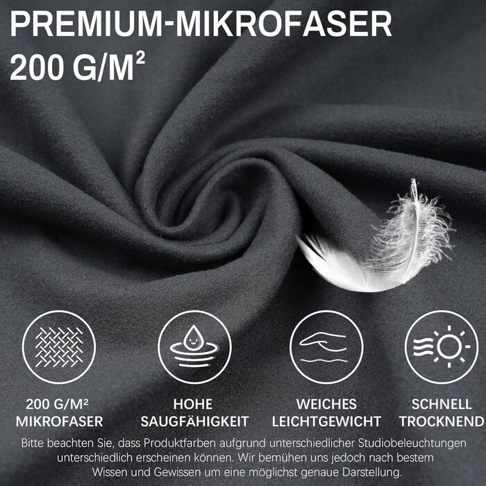 Рушник для фітнесу з кишенею, мікрофібра, 120x50 см, спортивний рушник для залу, подорожей, сірого кольору