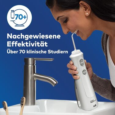 Waterpik Бездротова Іригатор, акумуляторний, електричний для чищення зубів, видаляє наліт, для дому та подорожей - Білий