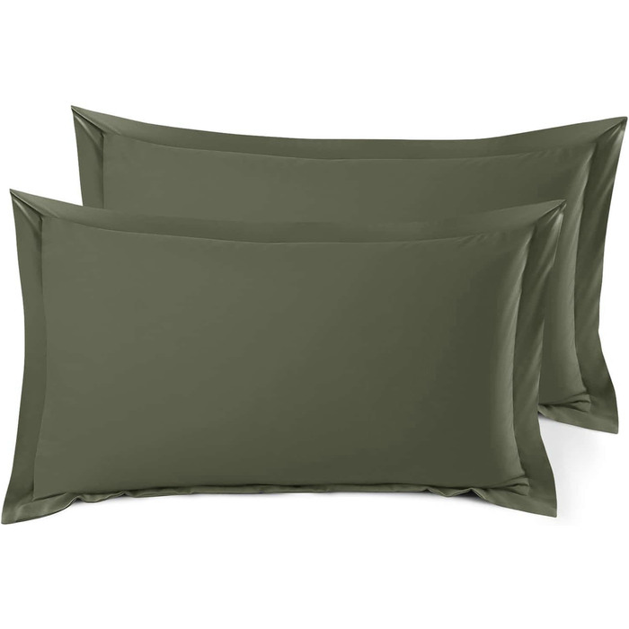 Nestle Soft Pillowcases, 2-Pack, Double Brushed Microfiber Pillowcases, Hotel Style, Premium Bed Pillowcases, with 1.5 inch (3.8 cm) Decorative Flange, Queen Size Bed 20