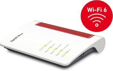 Роутер FRITZ!Box 5530 Fiber для підключення до оптоволоконного інтернету | Wi-Fi 6 (802.11ax), 2.5 Gigabit LAN, до 3 Gbit/s, сумісний з Німеччиною