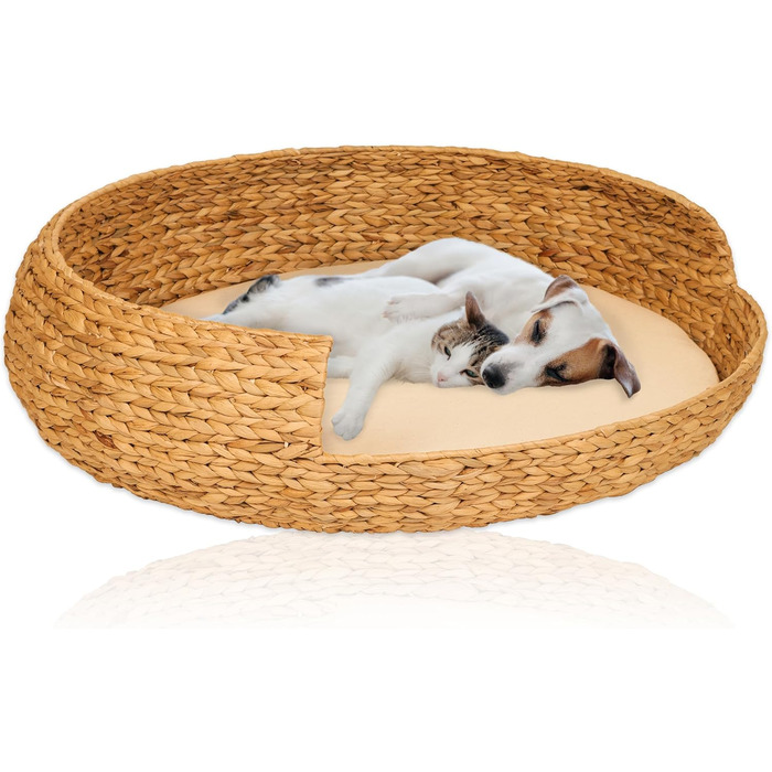 Dog bed, cat bed, Opal water hyacinth, natural, size 5 (Ø 83 cm)