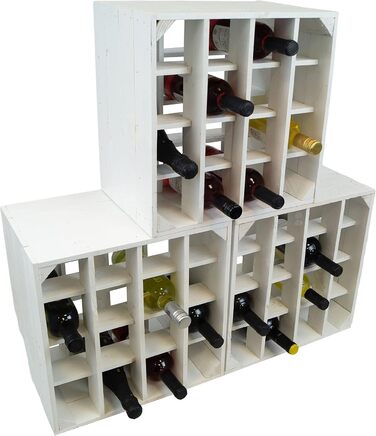 Wine Rack 16 Bottle Size 40x40x27cm Shelf Box Bottle Storage Wine Rack Apple Box/Wine Box (3-Piece Set Wine Rack 16 Bottle White)
