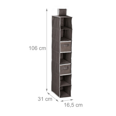 Relaxdays Hanging Shelf Closet Organizer with 7 Compartments