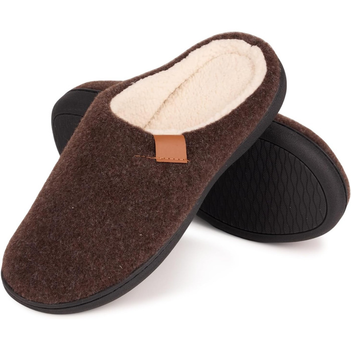 Тапочки чоловічі Hoefirm з піною Memory Foam, зимові, коричневі, 46/47 EU