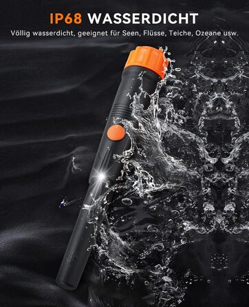 Металодетектор SUNPOW для дітей - водонепроникний, з LCD-дисплеєм, 3 режими, регульована ручка, IP68, чорний