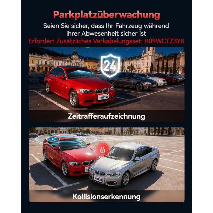 Автомобільний відеореєстратор REDTIGER F7N-N 4K передній та задній, 5.8 GHz WiFi, швидкість запису 20 МБ/с (без карти пам'яті)