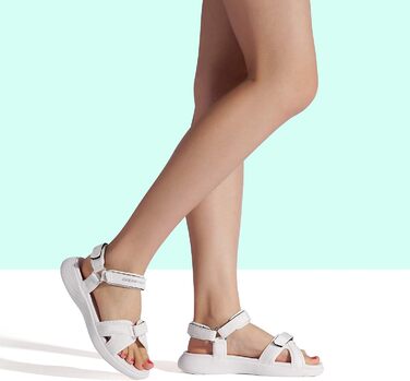 Сандалі жіночі Dream Pairs трекінгові, білі - зручні для піших прогулянок з EVA устілкою та гумовою підошвою (40.5 EU)