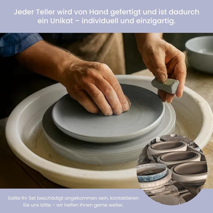 Набір посуду Feinsteinzeug на 6 осіб, 18 частин: міцний та стійкий до подряпин, бежевий глянцевий | Тарілки, тарілки для десерту та миски для 6 осіб - Magnetiks (Лавандова Мгла | 18 частин)