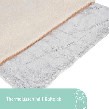 Подушка для домашніх тварин Kerbl Theo, 120x75x3 см, бежева, поліестер, самонагрівальна, знімний чохол