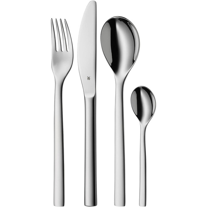 WMF Cutlery Set Nuova with Engraving as Desired, 4-Piece Stainless Steel with Box, NEW