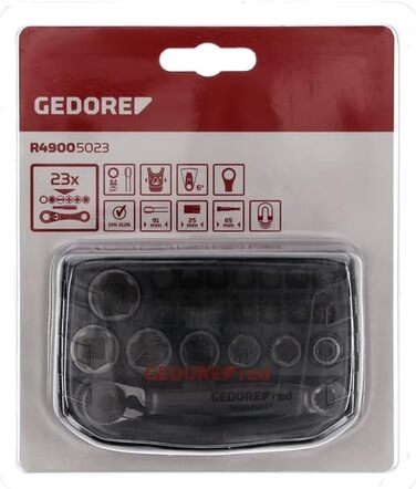 Набір біт GEDORE red, 23 предмети, з тріскачкою, бітотримачем і насадками 1/4'' (6,3 мм) R49005023