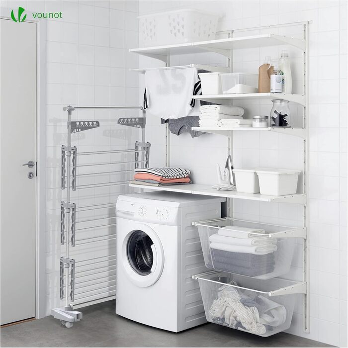 Сушарка для білизни VOUNOT Turm - турнічна сушарка з нержавіючої сталі, 23м довжини, 3 рівні