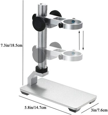 Цифровий мікроскоп Jiusion USB для iPhone, iPad, Android, телефону, планшета: 50-1000x, для монет, ювелірів, студентів, дітей, з металевим кріпленням, 1920x1440P, не для ПК (срібний)