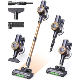 Бездротовий пилосос P2 Akku Sauger Stabstaubsauger: потужний, для тварин, килимів, твердих підлог, з антизаплутувальною щіткою та зеленим підсвічуванням