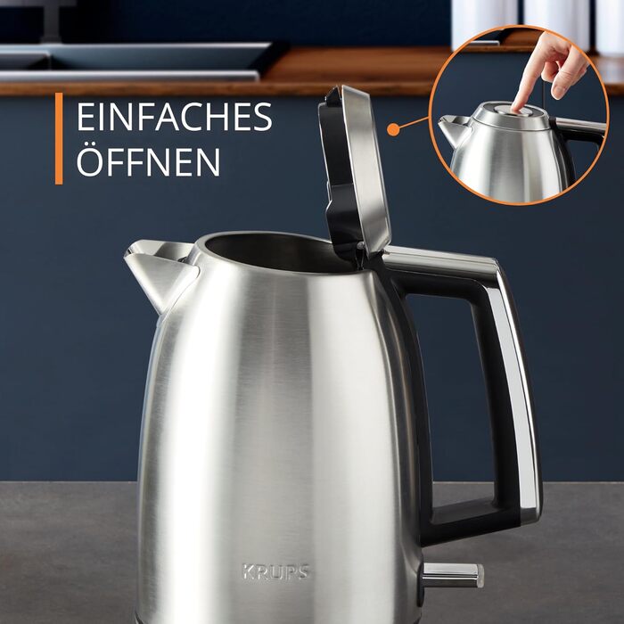 Krups Smart'n Light Kettle, 5 Temperatures, 1.7 Liter Capacity, Stainless Steel Interior, Double-Walled, Black, BW801810 (BW552D Excellence)