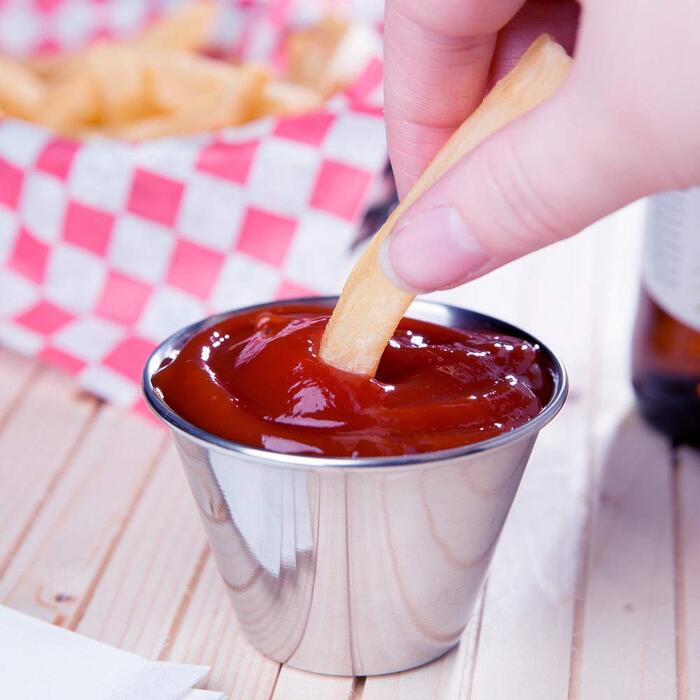 Stainless Steel Sauce Cups, 118 ml, Commercial Grade, Dip Sauce Cups, Single Spice Cups, Portion Cups, Mini Casserole Dishes, 24 Pieces Tezzorio