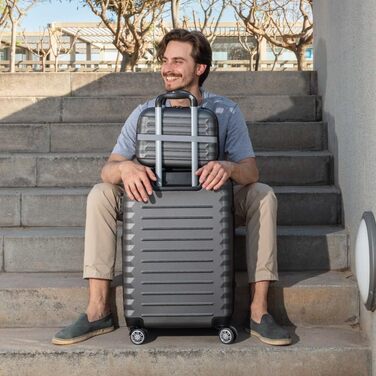 Набір валіз NUMADA 4 шт. (75см, 63см, 53см, культиватор), ABS, жорсткий, водостійкий, з коліщатами, з замком